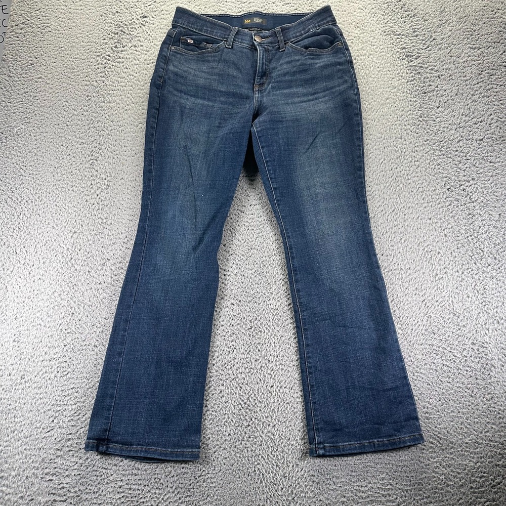 Lee Flex Motion Jeans Womens 8 Blue Cotton Denim Bootcut Mid-Rise Casual Stretch